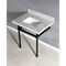 Kingston Brass 30X22 Carrara Marble Vanity Top W/Brass Feet Combo, Carrara Marble/Blk KVPB3030MBSQ0 - alternate 4